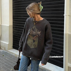 Vintage Bergmuster Fake Two Strickpullover