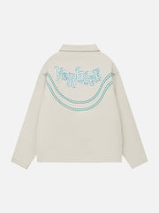 Vintage Patch Letters Winter Coat