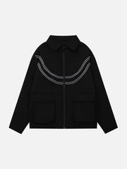 Vintage Patch Letters Winter Coat