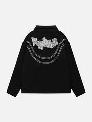 Vintage Patch Letters Winter Coat