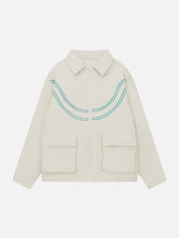 Wintermantel mit Vintage-Patch-Buchstaben