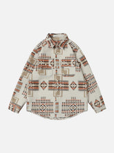 Vintage Plaid Embroidery Shacket