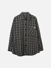 Vintage Plaid Labeling Shacket