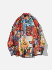 Vintage Print Long-Sleeved Shirt