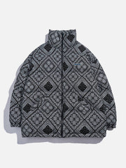 Vintage Print Winter Coat