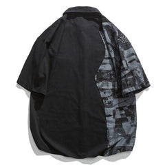 Vintage Printed Panel Short Sleeve Shirt