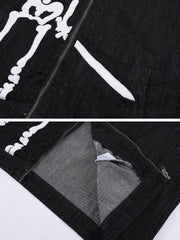 Jacke mit Vintage-Totenkopf-Print