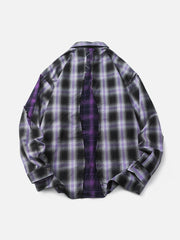 Vintage Splicing Long-Sleeved Shirt