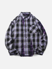 Vintage Splicing Long-Sleeved Shirt