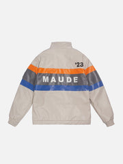 Vintage Streifen Patchwork Wintermantel