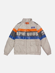 Vintage Streifen Patchwork Wintermantel