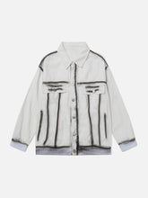 Vintage Jeansjacke mit Batikmuster