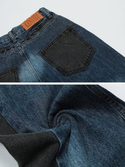 Jean patchwork délavé vintage