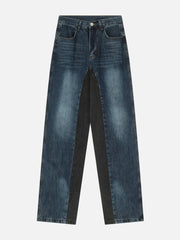 Jean patchwork délavé vintage