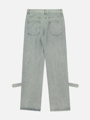 Vintage Washed Side Lock Jeans