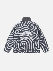 Manteau sherpa vintage à motif zèbre
