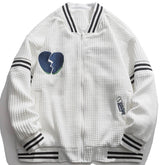 Jacke mit Waffelstickerei