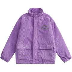 Waffle Letter Flocked Winter Coat