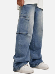 Washed Large Pocket Jeans
