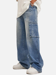 Washed Large Pocket Jeans