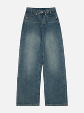 Verwaschene Jeans mit weitem Bein