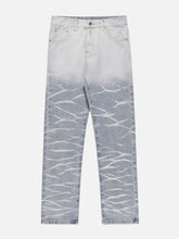 Jeans mit Wasserwellen-Farbverlauf
