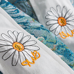 Watercolor Daisy Flowers Winter Coat