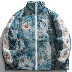 Watercolor Daisy Flowers Winter Coat