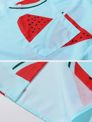 Watermelon Print Short Sleeve Shirt