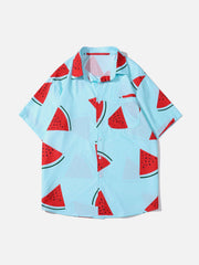 Watermelon Print Short Sleeve Shirt