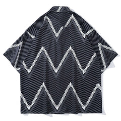 Wave Stripe Short Sleeve Shirt