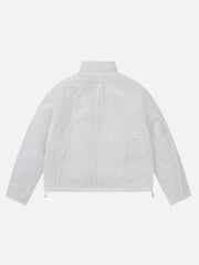 Wavy Placket Patch Winter Coat