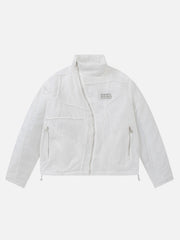 Wavy Placket Patch Winter Coat