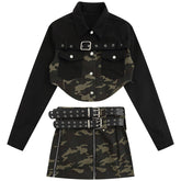 Damen Unregelmäßiges Camouflage-Jackenset