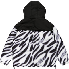 Zebra Pattern Hooded Winter Coat