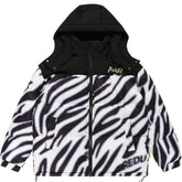 Zebra Pattern Hooded Winter Coat