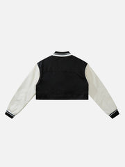 Kurze PU-Lederjacke mit Reißverschluss