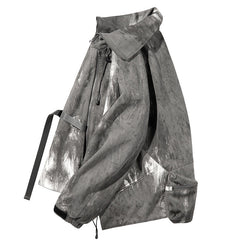 Techwear-Reversjacke mit Reißverschluss und Batikmuster