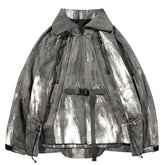 Techwear-Reversjacke mit Reißverschluss und Batikmuster