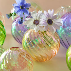 Spiralförmige Mini-Kugelvase aus Glas (3er-Pack)