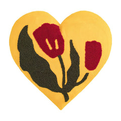 Modernes Blumen-getuftetes Herzkissen