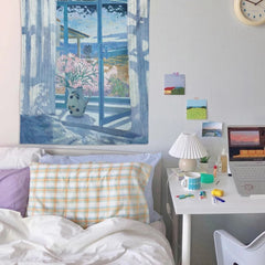 Ölgemalter Fensterteppich