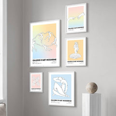 Affiches sur toile minimalistes au pastel