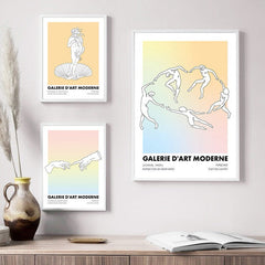 Affiches sur toile minimalistes au pastel
