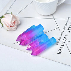 Cristal de tour de quartz rose et bleu