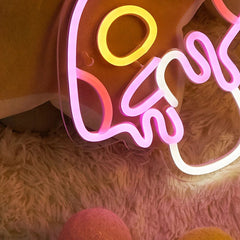 Enseigne néon LED champignon rose trippant