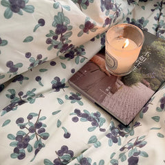 Parure de lit à imprimé prunier