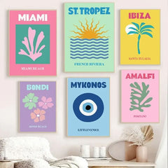 Affiches pastel sur toile Preppy Cities