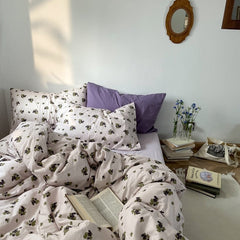 Parure de lit esthétique vintage à motif vigne violette