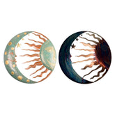 Décoration murale en bronze vieilli Soleil et Lune